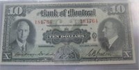 Graded Very Fine Bank of Montreal $10 Dollar Bill