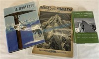 Group of three books on mountaineering