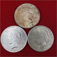 3 - Peace Dollars - Various Dates