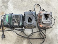 3 dewalt chargers