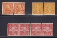 US Stamps Small Group of Mint Line Pairs, #723 & 6