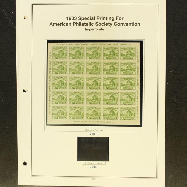 US Stamps #730//770 Mint Souvenir Sheet collection