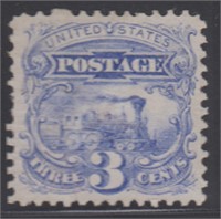 US Stamps #114 Mint No Gum, a few short perfs and