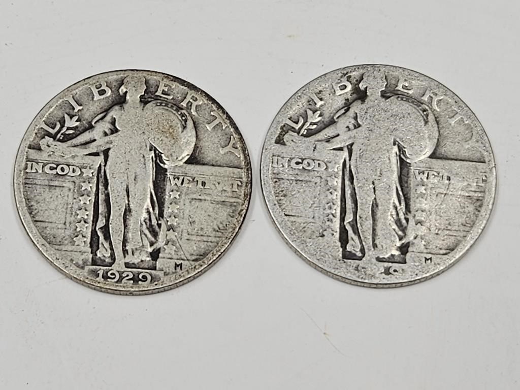 1929 Silver Standing Liberty Quarter Coins