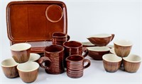 Lot 18 Hall China Mugs Plates Sauce Holder Pottery