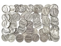 51 Mercury Silver Dimes, US Coins 1919-1945