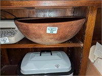 Large Antique Wooden Bread bowl