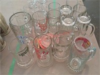 Glass beer mugs