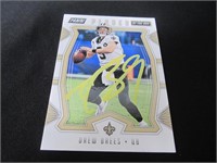 Drew Brees signed football card COA