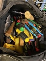 assorted tools including screwdrivers and hammers