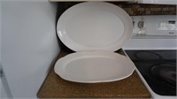 2 lg Platters-1 Pfaltzgraff- 1 Plastic