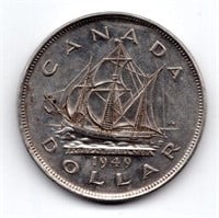 1949 Canada $1 Silver Dollar