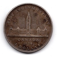 1939 Canada $1 Silver Dollar