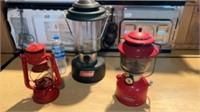 3pc Lanterns 2 Coleman and a Winged Wheel 400