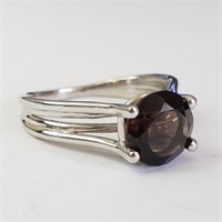 $100 Silver Smokey Quartz Ring