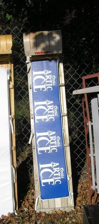 Large toboggan with Coor's Artic Ice advertising