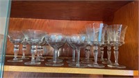 17 etched glasses