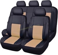 CAR Pass PU Leather Seat Covers  Black/Beige