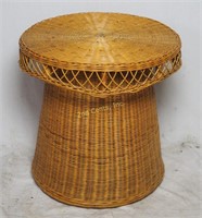 Rattan Woven Bamboo 20" Round Mushroom Table