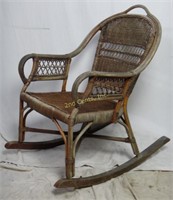 Antique Rare Bentwood Rattan Rocking Chair