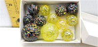 12PC SPECKLED CONFETTI VINTAGE MARBLES