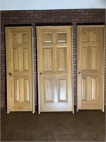 3 - wood framed doors