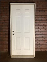 Wood framed exterior door