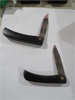 2 KISSING CRANE COAL MINER POCKET KNIVES