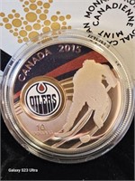 2015 $10 Fine Silver Coin Edmonton Oilers