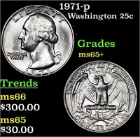 1971-p Washington Quarter 25c Grades GEM+ Unc