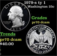 Proof 1979-s ty 1 Washington Quarter 25c Grades GE