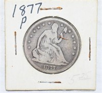 COIN - 1877 SEATED LIBERTY HALF DOLLAR