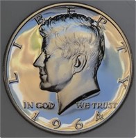 GEM 1964 P US KENNEDY HALF DOLLAR SILVER COIN