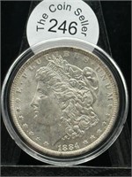 1884 O Morgan Silver Dollar UNC