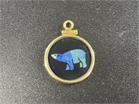 Small pendant with an opal mosaic scene depicting