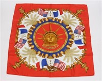 Hermes, "Liberty" Silk Scarf in Red