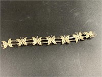 Vintage silver butterfly bracelet, has slightly mi