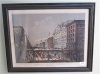 Framed Lithograph, NY Proposed Arcade Railway