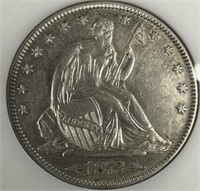 1873 50 Cent Half Dollar w/ arrows, MS63, ungraded