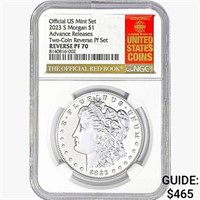 2023-S Morgan Silver Dollar NGC REV PF70 Two-Coin