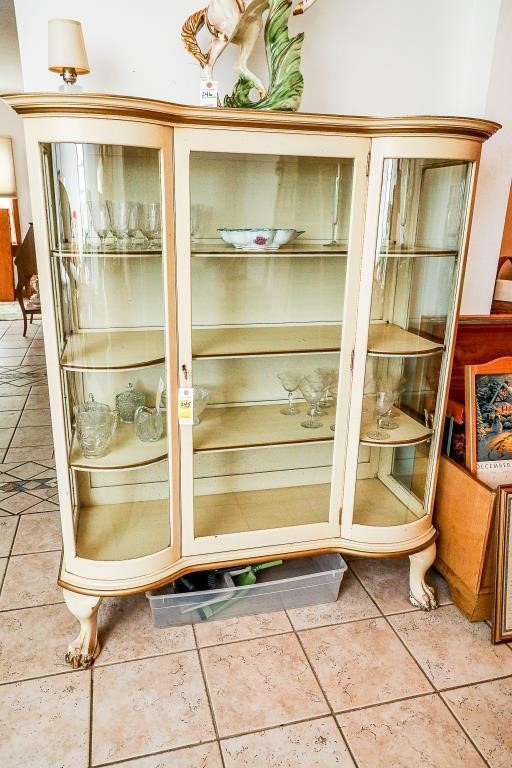 Provincial Style Claw Foot China Cabinet