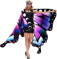 O504  INCOK Butterfly Wings Adult Cape Blue Purple