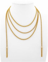 14K Yellow Gold Sautoir Tassel Necklace