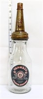 Glass Farmall oil bottle w/ lid
