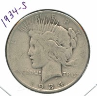 1934-S Peace Silver Dollar