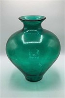 14" Emerald Green Glass Bulb Vase