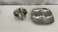 Stainless Steel Candy Bowl + Appetizer Plate