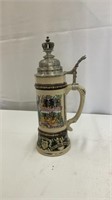 Ornate Domex Tankard with Pewter Lid