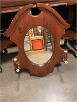 Antique Wall mirror with hooks