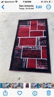 RED AND BLACK SMALL RUG